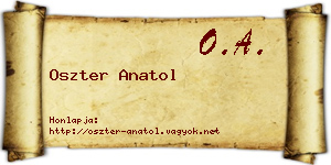 Oszter Anatol névjegykártya